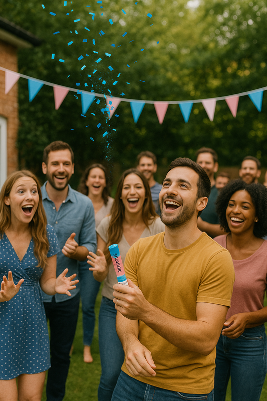 Gender reveal confetti kanon - Blauw of roze