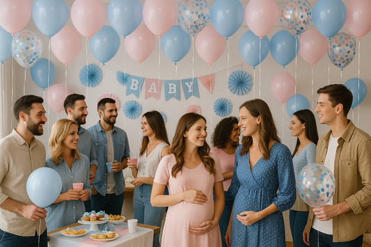 Set van 60 balonnen voor gender reveal / babyshower - Roze & blauw